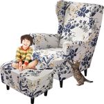 2 Piece Wingback Chair Slipcover wi