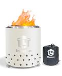 Messon 7.8 x 5.5 in Tabletop Fire Pit, Stainless Steel Mini Low Smoke Bonfire Stove with Stand, Portable Fire Pit Stove for Indoor Outdoor Camping, Safe Fueled by Pellets or Wood, with Travel Bag