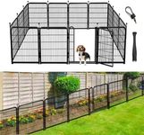Getlay 56in Tall Garden Fences, 4.6ft High Fence and Borders for Dogs, 10 Panels Total 22.1Ft Long, Gate 21 inches Wide with Low Sills, Fence for Dogs Outside, Flower Bed Fencing, Animal Barrier Fence