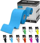 SB SOX Original Cotton Kinesiology Tape Roll – Best Latex Free Athletic Tape for Muscles/Joints – Waterproof, Stretchy, and Gentle on Skin (16ft) (Blue)