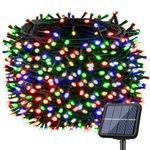 bitjam 72Ft Solar String Lights Outdoor - 220 LED Solar Christmas Fairy Lights Outdoor, 8 Modes Solar Lights Outdoor Waterproof, Solar Tree Light for Party, Patio, Balcony, Garden Decor, Multicolored