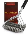 3 in 1 Grill Brush Bristle Free & Wire Combined BBQ Brush, 17" Grill Cleaning Brush, Grill Cleaner Brush for Gas, Porcelain, Charcoal