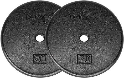 Yes4All 1-inch Cast Iron Weight Plates for Dumbbells – Standard Weight Plates (20 lbs, Pair)