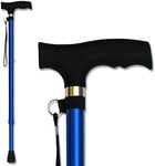 (Blue) - RMS Walking Cane - Adjustable Walking Stick - Lightweight Aluminium Offset Cane with Ergonomic Handle and Wrist Strap - Ideal Daily Living Aid for Limited Mobility (Blue)