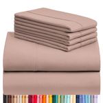 LuxClub 6 PC Sheet Set Bamboo Sheets Deep Pockets 18" Eco Friendly Wrinkle Free Sheets Hypoallergenic Anti-Bacteria Machine Washable Hotel Bedding Silky Soft - Pearl Pink Queen