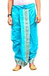 GOURI COLLECTIONS Men's Ready To Wear (Pant System) Marwadi Dhoti For Marriage, Pooja, Festival etc. (GC005H_SKY BLUE)