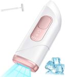 Ice Cooling IPL Hair Removal Device Unlimited Flashes, Laser Hair Removal Device with 600NM Red Light Wavelength, Auto/Manual Flashing Mode, IPL Hair Remover for Women Men, Facial Bikini Arm Leg Body