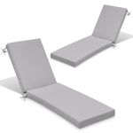 Crestlive Products Chaise Lounge Cushion Set of 2, Outdoor Cushion for Patio Furniture, Outside Chair Comfortable Cushion Weather Resistant for Lawn, Pool, 72''L x 21''W x 3''T (Light Gray)