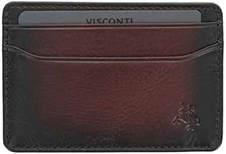 Visconti Atelier Collection Evan Leather Credit Card Holder RFID Blocking AT54 Burnish Tan