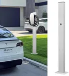 Ufixed EV Charger Pedestal Tesla Charger Pedestal for EV Charger Tesla Pedestal for Wall Connector Tesla Charger Stand EV Pedestal for Tesla Gen 3, Tesla Mobile Connector, J1772 Charger, Silver White