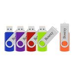 5 x 32GB USB Flash Drive 3.0 Rotated Design, Bosexy Thumb Drives High-Speed Memory Stick for Photos Videos(Mixcolors: Blue Purple Red Green Orange)