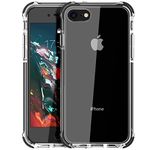 MATEPROX iPhone Se 2022 case iPhone SE 2020 case iPhone 8 case iPhone 7 Case Clear Shield Heavy Duty Anti-Yellow Anti-Scratch Shockproof Cover Compatible with iPhone 7/8/SE (Black)