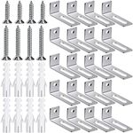 Oudain 20 Set Whiteboard Brackets Whiteboard Installation Hardware Kit Mounting Wall Hanging Brackets Include Hanger Supports, Screws, Expansion Tube for Hanging School Office Supplies,1.26x0.47in