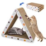 CATISM Cat Scratching Board Cat Scratcher with Reversible Scratching Textures, 6-Sided Vertical Cat Scratching Mat with Catinp, 17.7x9.84x15.7 inch