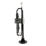 Kadence TMP-KTB B♭ Trumpet | Yellow Brass Body | ML Bore | 125 mm Bell | 3 Piston Valves | 7C Mouthpiece & Hard Case | Black Lacquer Finish