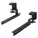 VIVO Clamp and 30cm Rail Set for DIY Custom Wooden Keyboard Trays (Tray Not Included), Under Desk Pull Out Slider Track with Extra Sturdy C-clamp Mount System, Black, MOUNT-RAIL02