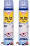 Zero In Bed Bug & Dust Mite Killer - 300ml Aerosol. Ready-To-Use. Prevents Allergies, Long-Lasting Protection for Over 2 weeks Treats Mattresses, Beds and Furniture (Pack of 2)