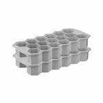 Joyo Honey Comb Ice Cube Trays Silicone Ice Cube Molds, Easy-Release and Flexible Ice Trays BPA Free, Stackable and Safe Ice Cube Honeycomb Small Cubes Fridge Bar Soft Tray (with Lid) - Grey