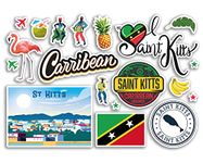 A5 Sticker Sheet Saint Kitts Landmarks Vinyl Stickers - St Caribbean Beach Summer Tropical Coast Flamingo Airport Stamps Skyline Flag Map Travel Holiday Scrapbooking Luggage #79216