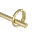 Umbra Ringlet Adjustable Curtain 1" Rod, Modern Decorative Drapery Rod with Ring, 42" -120", Gold