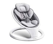 Munchkin Electric Baby Bouncer Chair, Bluetooth Enabled Baby Swing Chair, Baby Rocker & Gentle Baby Bouncing Chair, Newborn Baby Hammock, Portable Soothing Baby Chair with Motion & Sounds - Grey/White