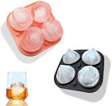 Marakruki 2 Packs Rose& Diamond Ice Cube Trays, BPA Free Large Ice Cube Molds, Reusable Large Ice Trays, Big Rose & Diamond Ice Cube Maker