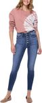 Judy Blue Women's High-Rise 5-Button Fly Skinny Jeans 82319, Medium Blue, 5