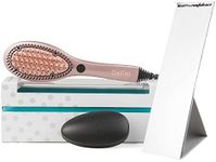 DAFNI Rose Gold - Hair Straightening Brush - Styles Hair Up to 10 Times Faster Than a Flat Iron [UK Plug]