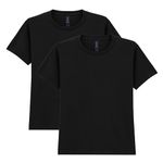 Gildan Youth Heavy Cotton T-Shirt, Style G5000B, 2-Pack, Black, Small