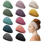 Z-CHARMMY Wide Headbands for Women, Fashion Head Bands for Women's Hair, Hair Bands for Girls, 12 Pieces