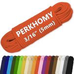 PerkHomy Cotton Rope 3/16" (5mm) 100 ft Multi Purpose Utility Diamond Braided Cord, Natural Cotton for Clothes Line Camping Crafting Flag Pole, Orange Red