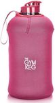 Gym Keg - Half Gallon Water Bottle with Sleeve - Reusable Gym Bottle for Men - Insulated Sleeve - Daily Drinking Bottle for Men and Women - Ideal for Workout, Exercise and Sport (Maroon)