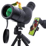 Spotting Scopes for bird watching, Waterproof Spotter Scope with Tripod, Smartphone Adapter & Carry Bag, BAK4 45°Angled Eyepiece Range Scope for Bird Watching Wildlife