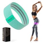 Boldfit Fabric Resistance Band - Loop Hip Band for Women & Men for Hip, Legs, Stretching, Toning Workout. Mini Loop Booty Bands for Glutes, Squats Exercise Usable in-Home & Gym. (Green - Light)