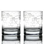 Greenline Goods Whiskey Glasses - 10 oz Tumbler Gift Set – Science of Whisky Glasses (Set of 2) Etched with Whiskey Chemistry Molecules | Old Fashioned Rocks Glass