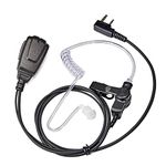 UAYESOK Surveillance Radio Earpiece 2 Prong Covert Security Acoustic Tube Headset with PTT Microphone & Earbuds for Kenwood TK3501 Protalk Baofeng UV5R 888S TYT Anytone eSnyic RT24 RT27 Walkie Talkie