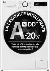 LG AI DD F4R3013NSWB Lavatrice a Carica Frontale 13kg Serie R3, Classe A-20%, 1400 giri, AIWash, Lavaggio a vapore, Motore Direct Drive, Cestello a bolle, Smart Diagnosis, Libera installazione, Bianca