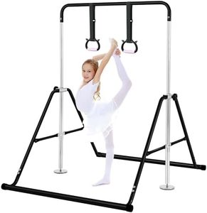 BangTong&Li Gymnastics Bar for Kids Height Adjustable Horizontal Bar Folding Gymnastics Junior Training Bar for Home Gymnastics Equipment (Black)