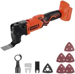 VEVOR Cordless Oscillating Tool, 20V Multitool Oscillating Tool with 6 Variable Speeds 8500-17000 OPM, 3.2° Oscillating Angle, 8PCS Saw Accessories & LED Work Light (Battery Pack Not Included)