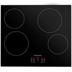 Russell Hobbs Electric Ceramic Hob 59cm Wide with 4 Cooking Zones, Electric 9 Power Levels, Touch Control & Easy Clean, Safety Cut Off, Timer & LED Display, Child Lock RH60EH413B