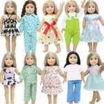 5 Set American 18 inch Doll Clothes and Accessories for Girl Dolls Including Fashion Dress Casual Daily Outfits Swimsuits Summer Clothing (NO Doll)