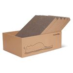 FUKUMARU Cat Scratching Board with Box, 40 x 28 cm 5 PCS Reversible Cat Scratch Pad, Corrugated Scratch Bed for Indoor Kitty, 5 in 1 Replacement Cardboard Refill Pad