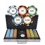 MRC POKER 300 Ct Monte Carlo Poker Club 14 gram Poker Chip Set Aluminum Case