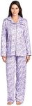 Casual Nights Women's Long Sleeve Floral Pajama Set - Purple - Large
