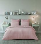 Pro Linen Premium Sheen Plain Satin Pure Cotton 300Tc, 3Pc Bedding Set, Queen Regular Size 275x225 Cm, Cameo Rose, (1 Bed Sheet + 2 Pillow Covers)