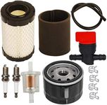 HIFROM Air Filter Pre Filter Oil Fuel Filter Line Spark Plug Shut Off Valve Tune Up kit Compatible with John Deere L105 L108 LA145 D160 Z225 Z235 Z255 MIU14395 AM125424 MIU13963 Lawn Mower