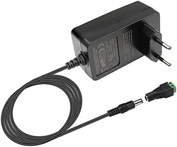 LE Adattatore 12V 2A, Input 100 - 240V AC, per Striscia LED 3528/5050 da 12V, 24W Massimo 2,1mm X 5,5mm Spina Standard EU per Strisce