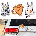 URAQT Scratch Cat Vinyl Car Sticker, 3D Cartoon Animal Cat Kitten Sticker, Funny Car Window Sticker, Waterproof PVC Cat Sticker, Car Bumper Decal for Auto, Truck, Laptop, Wall, Window