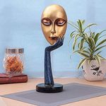 nantan Lady Face/Human Face Showpiece for Home Decor Living Room Bedroom Table Decorative Display (Golden-11.4 x 11.4 x 38.1 cm)