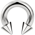 Cisyozi 6G 8G Titaniumm Septum Rings Spike Gauges Tunnels Earrings stretching kit Hypoallergenic Medical Implant Septum Nose Lip PA Ring Hoop Earring Piercing Jewelry Women Men 12mm 14mm 16mm, Metal